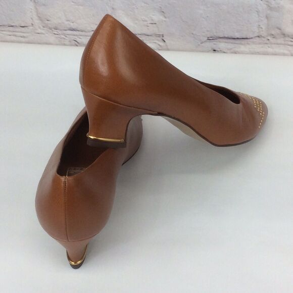 Joyce Vintage Pointed Toe Pump Heels Women’s Size 7.5 N Brown/Cognac Leather - Picture 12 of 12
